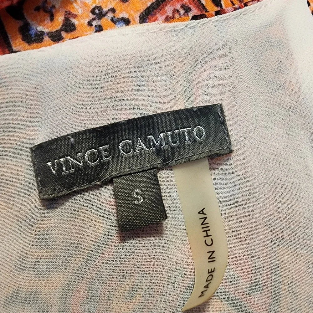 VINCE CAMUTO Size Small Mandala Medallion Boho Festival Chiffon Cami Tunic Top - Picture 8 of 9